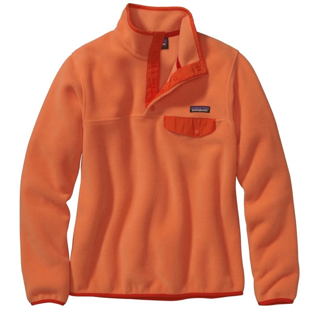 Patagonia Lightweight Synchilla Snap-T Pullover Orange Sherbet Size XL Gorpcore